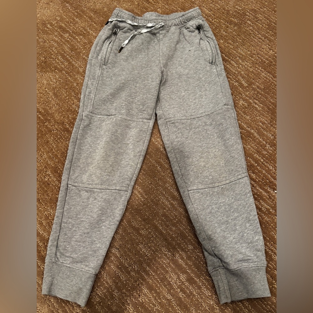 Hanna Andersson Slim Fit French Terry Double Knee Sweatpants, Grey, Size 8